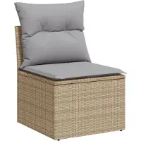 vidaXL Trädgårdsoffset 5 pcs Beige och Ljusgrå konstrotting