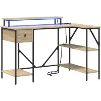 vidaXL Skrivbord med låda Sonoma-ek 120 x 79 x 86,5 cm Konstruerat trä
