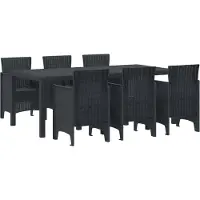 vidaXL Trädgårdsmöbelset 7 pcs Antracit Polt rotting