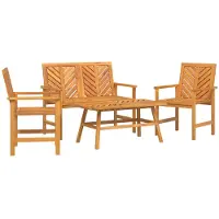 vidaXL Trädgård loungemöbler 4 pcs Brun Massivt Akaciaträ