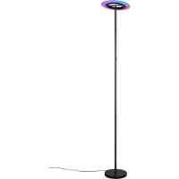 Reality Leuchten LED golvlampa Samba, dimbar, Svart, Vardagsrum / matsal, Metall, Modern, LED-golvlampa