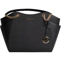 Michael Kors MK Jet Set Travel Kedja Logotyp Mångsidig Stor Kapacitet Toteväska Dam toteväskor Svart 35T5GTVT3L-BLACK Basic Set (Bag+Dust Bag)