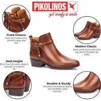 Pikolinos dam Cuero brunt läder ankelstövlett Zip Heel Bootie - Daroca