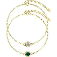 MYC Paris Birth Stone Armband - Guld, Kristall och Grön