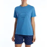 Kisses&love Sommarpyjamas dam 100 % bomull KL40000 Kortärmad T-shirt och shorts, vår-sommar pyjamas