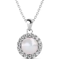 MYC Paris Circlet Pearl Hängen - Silver och Crystal