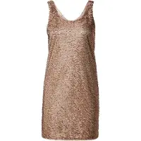 Armani Exchange för kvinnor. XW001832AF18870M4071 Metbloom beige klänning (XS), Casual, Polyester, Ärmlös / Hängselbyxor