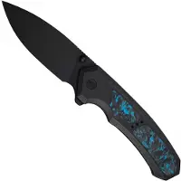 We Knife Corwyn WE24088-1 Blackwashed Böhler M390, Black Titanium Black Blue Carbonfiber, pocket knife