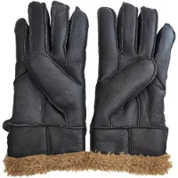 Infinity Leather Herrbruna lyxiga fårskinnshandskar med spänne