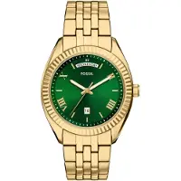 Fossil Analog klocka 'Campbell' guld / smaragd