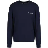 Armani Exchange för män. 8NZM5AZM1YZ1510 Marinblå enfärgad tröja (XXL), Casual, Akryl, Marino