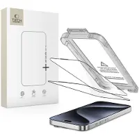 TechProtection Quick Set+ 2-pack härdat glas för iPhone 15 Pro - svart