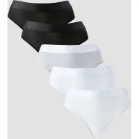 Myprotein MP Women's Mid Rise Thong (5-pack) – Vit/Svart/Grå - XS