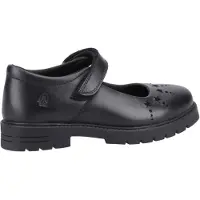 Hush puppies Sabrina Senior Flickors Svarta Skor I Läder