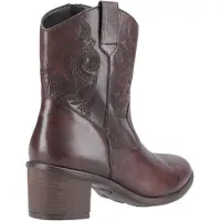 Hush puppies Wynn Damchokladfärgade Ankelboots Med Klack I Läder