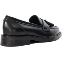 Dune London Dune Garda läder svarta loafers för kvinnor