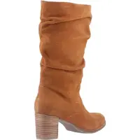 Hush puppies Cosima Mocka Kvinna Tan Klackade Knähöga Stövlar