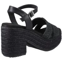 Hush puppies Jamelia Espadrille Klack Textil Dam Sandaler Svart