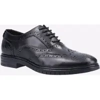 Hush puppies Santiago Svarta Lädersnörskor För Män
