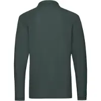 Fruit Of The Loom Polo shirt med lång ärm för män Premium (Skogsgrön)
