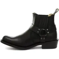Grinders Unisex Svarta Western läderstövlar-Renegade Lo