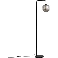 QAZQA Smart golvlampa svart med rökglas inkl. WiFi A60 - Ana