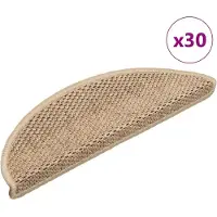 vidaXL Trappmattor självhäftande sisal-look 30 st 56x17x3 cm sand