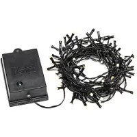 Konstsmide 3728-130 Ljusslinga Utomhus batteri Antal ljuskällor 80 LED Varmvit Belyst längd: 7.9 m med brytare, Timer, frostad
