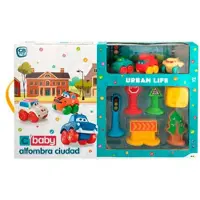 CB Toys Stadsmatta Med Mjuka Fordon För Förskola 144x100 Cm