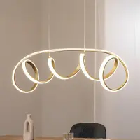 ONLI Pendellampa Kira , Mässing / guld, Vardagsrum / matsal, Aluminium / grå / zink, Modern