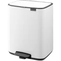 Brabantia Bo Pedal Bin, 12 l, Rektangulär, Stål, Vit, Pedal, 292 mm