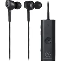 Audio-Technica QuietPoint ATH-ANC100BT - Hörlurar med mikrofon - inuti örat - Bluetooth - trådlös - aktiv brusradering - 3,5 mm kontakt - svart