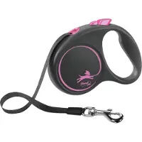 Flexi Black Design S band 5 m, 15 kg, rosa