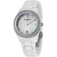 Giorgio Armani Emporio AR1456 Ceramica kristallvit damsklocka