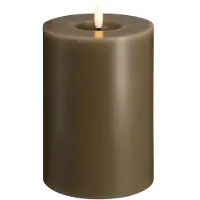 Moods & More LED-blockljus i dark sand med smälteffekt – Ø 9,9 cm x H 15 cm
