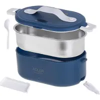 Adler Elektrisk matlåda med bärpåse, 0,8 liter, 48W - Blå