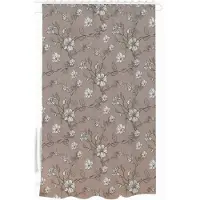 Home-tex Duschdraperi - 180x180 cm - Rosa med blommor - Färdigt att hänga