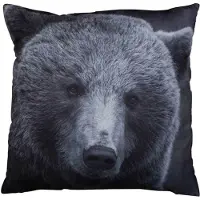 Borg Living Prydnadskudde för barn - 30x30 cm - Björn - 2-i-1 design -