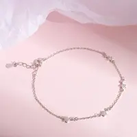 YIRAN Jewelry 925 Sterling Silver Stjärnarmband För Kvinnor Fint Pavé Zirkon Länkkedjearmband Gåva Nytt Grossist white