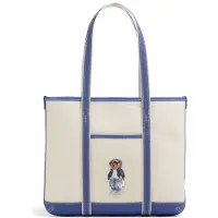Ralph Lauren Shoppingväska 'SPRING BEAR' ecru / kobaltblå