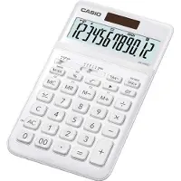Casio JW-200SC - Skrivbordskalkylator - 12 siffror - solcellspanel, batteri - vit