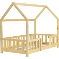 En.casa Juniorsäng Sisimiut hussäng 160x80cm furu med sängskydd []