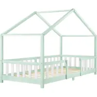 En.casa Hussäng Treviolo med sängskydd 200x90cm furu mintfärg []