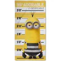 Licens Minions handduk - 70x140 cm - 100% bomull - Mjuk badhandduk med Minions - Mug shot