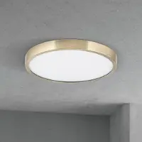 Orion LED taklampa Disc, dimbar, Brun / mässing, Vardagsrum / matsal, Aluminium / grå / zink, Modern, LED-taklampa