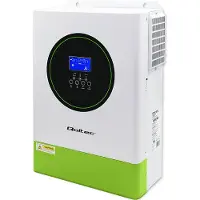 Qoltec - Strömomvandlare - 120A, BMS, LCD, MPPT, sinus - AC 220-230 V - 6200 Watt - 6200 VA - RS-232, RS-485 - vit, grön