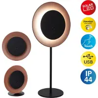 Näve LED bordslampa Solan, dimbar, Svart, Vardagsrum / matsal, Metall, Modern, LED-bordslampa