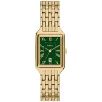 Fossil Analog klocka 'Raquel' guld / smaragd