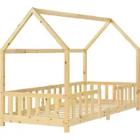 En.casa Juniorsäng Sisimiut hussäng 200x90cm furu med sängskydd []