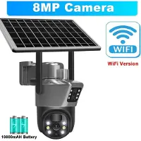 LS VISION Ny 4K 8MP WiFi Solbatterikamera Dubbla Linser Dubbel Skärm Utomhussäkerhetsskydd PTZ-kamera PIR Människodetektion CCTV Övervakning WiFi Cam